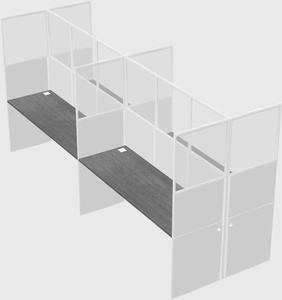 Shared rectangular cubicle