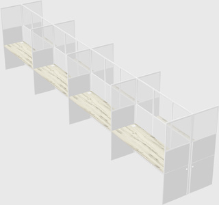 Shared rectangular cubicle