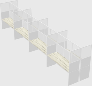 Shared rectangular cubicle