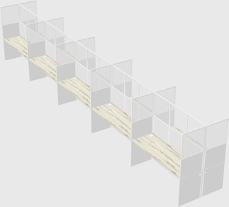 Shared rectangular cubicle