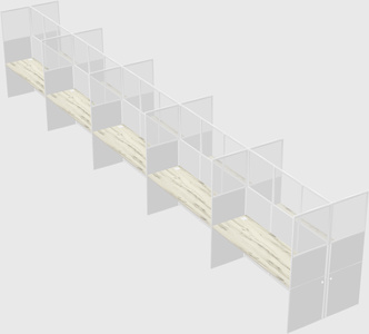 Shared rectangular cubicle