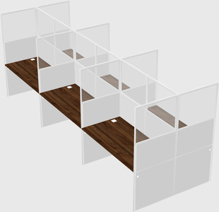Shared rectangular cubicle