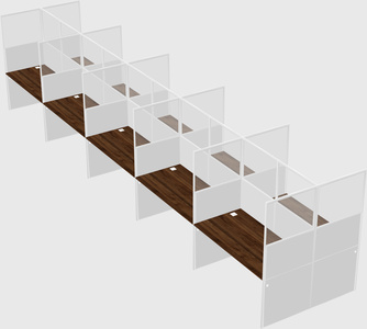 Shared rectangular cubicle