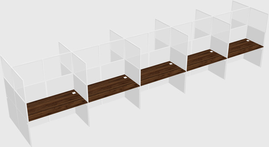 Shared rectangular cubicle
