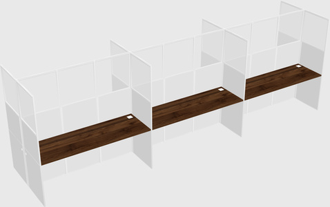 Shared rectangular cubicle