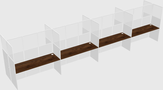 Shared rectangular cubicle