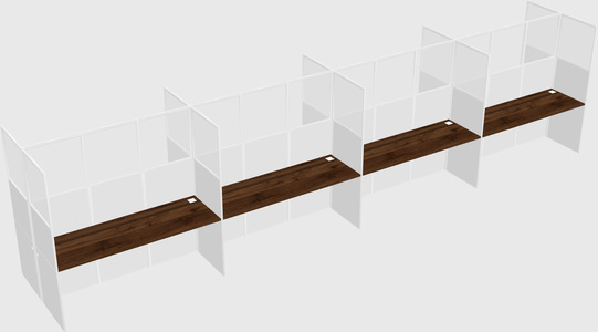 Shared rectangular cubicle