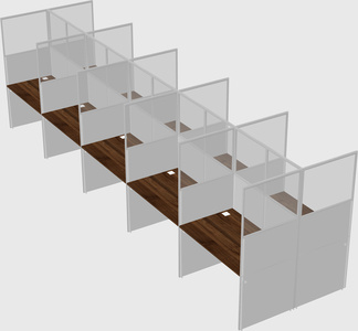Shared rectangular cubicle