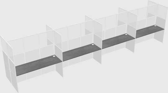 Shared rectangular cubicle