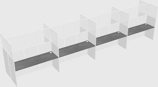 Shared rectangular cubicle
