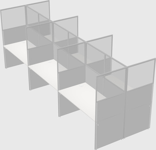 Shared rectangular cubicle