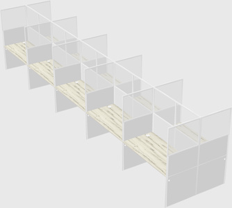 Shared rectangular cubicle