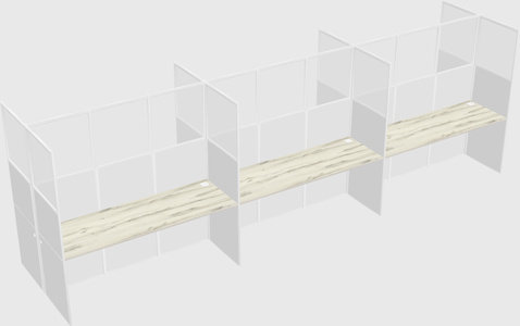 Shared rectangular cubicle