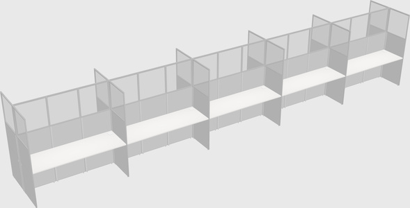 Shared rectangular cubicle
