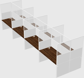 Shared rectangular cubicle