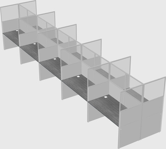 Shared rectangular cubicle