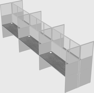 Shared rectangular cubicle