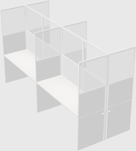 Shared rectangular cubicle