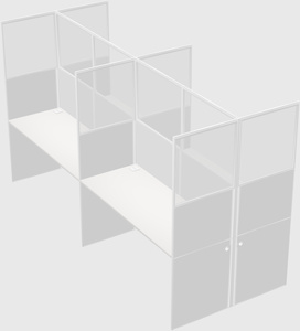 Shared rectangular cubicle
