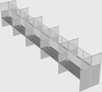 Shared rectangular cubicle