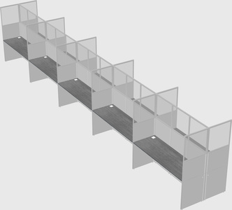 Shared rectangular cubicle