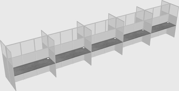 Shared rectangular cubicle