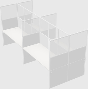 Shared rectangular cubicle