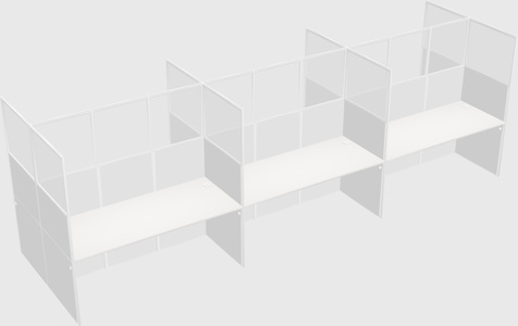 Shared rectangular cubicle