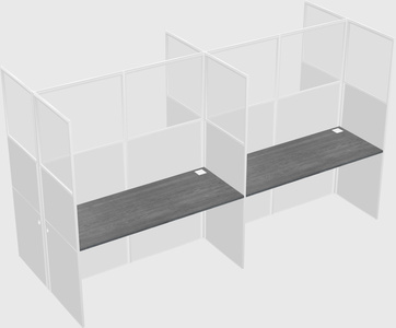 Shared rectangular cubicle