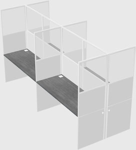 Shared rectangular cubicle