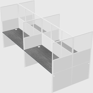 Shared rectangular cubicle