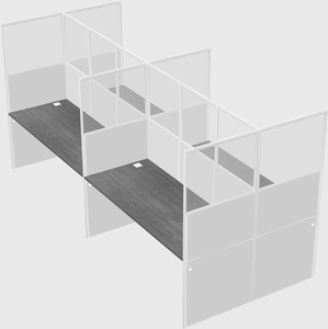 Shared rectangular cubicle