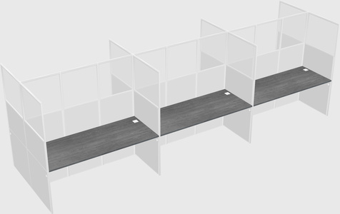 Shared rectangular cubicle