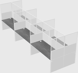 Shared rectangular cubicle