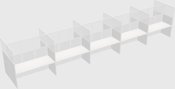 Shared rectangular cubicle