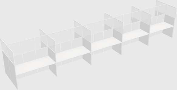 Shared rectangular cubicle