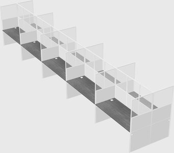 Shared rectangular cubicle