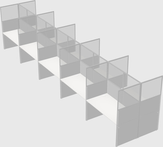Shared rectangular cubicle