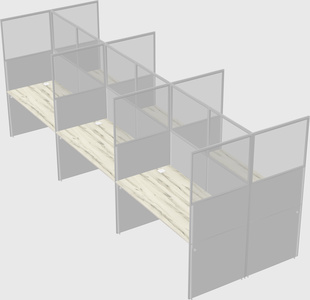Shared rectangular cubicle