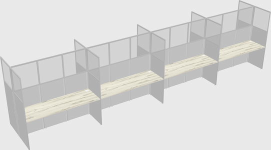 Shared rectangular cubicle
