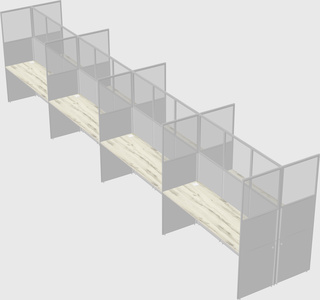 Shared rectangular cubicle
