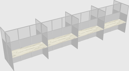 Shared rectangular cubicle