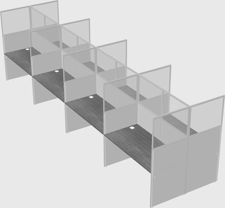 Shared rectangular cubicle