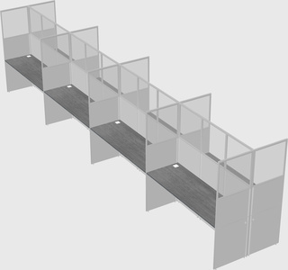 Shared rectangular cubicle