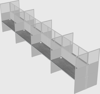 Shared rectangular cubicle
