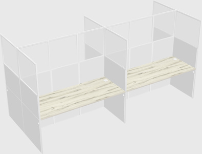 Shared rectangular cubicle