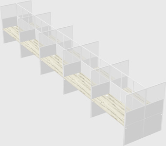 Shared rectangular cubicle