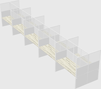 Shared rectangular cubicle