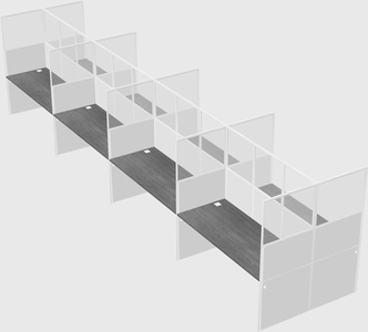 Shared rectangular cubicle
