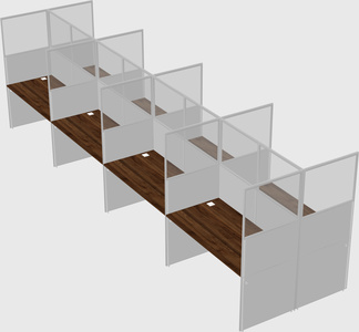 Shared rectangular cubicle